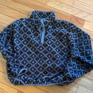 L.L. Bean Men's Blue Diamond Zip Up Sweater